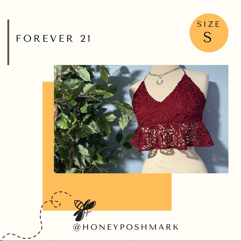 Forever 21 Burgundy crop top